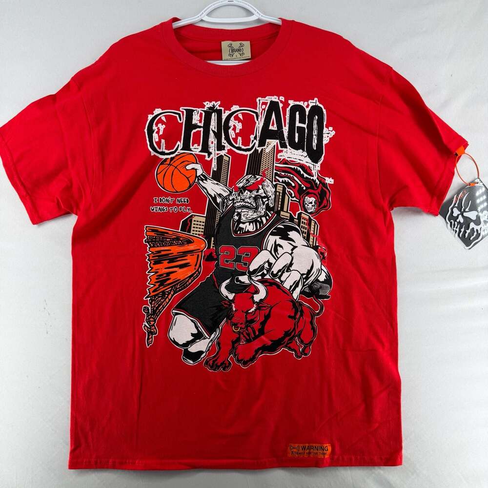 1171 Large Brand X Chicago Bulls Red Graphic T-Shirt